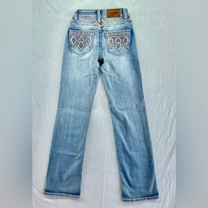 Y Jeans Los Angeles Fancy Embroidered Rhinestones Size 00
